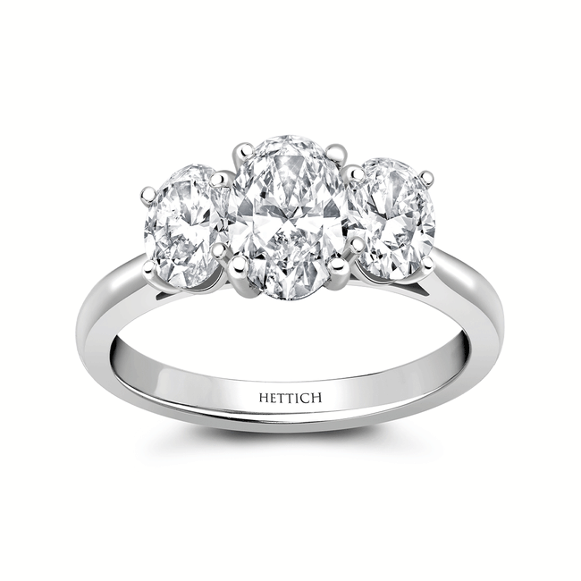 2.02ct Oval Diamonds Three Stone Ring