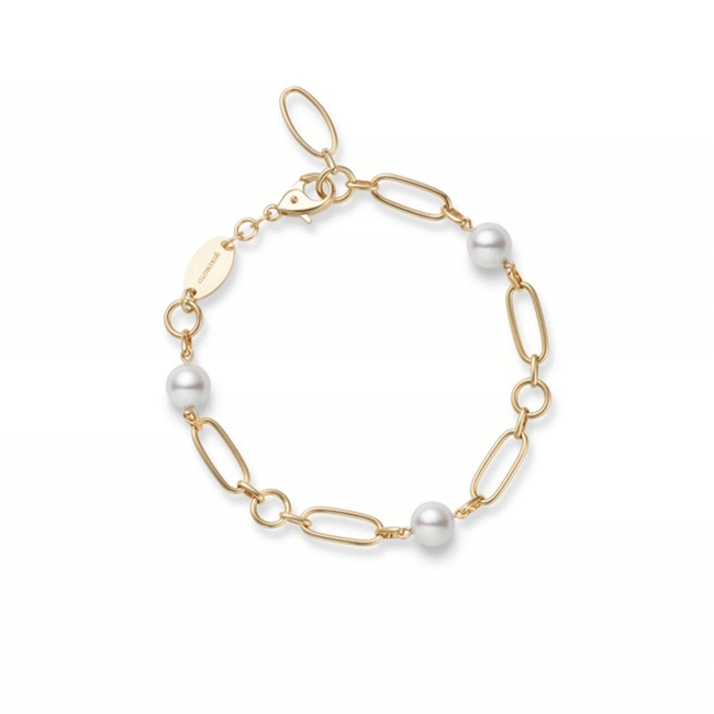 Mikimoto M Code Pearl Chain Bracelet