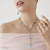 Paradise Mixed Topaz Lariat Necklace