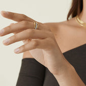 Marrakech Three-Strand Coil Ring with Diamonds