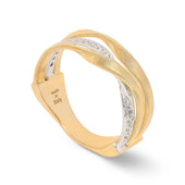 Marrakech Three-Strand Coil Ring with Diamonds