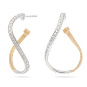 Marrakech Small Hoops Earrings with Diamond Pavé