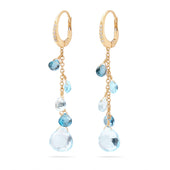 Paradise Single-Strand Topaz Earrings with Diamond Accent