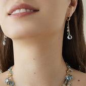 Paradise Single-Strand Topaz Earrings with Diamond Accent