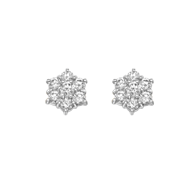 Diamond 1.54ct Cluster Earrings