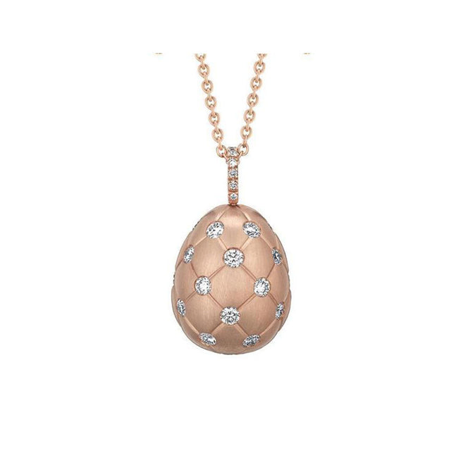 Fabergé Treillage Diamond Rose Gold Matt Pendant